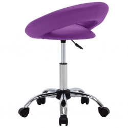 Obrotowe krzesło stołowe, fioletowe, obite sztuczną skórą