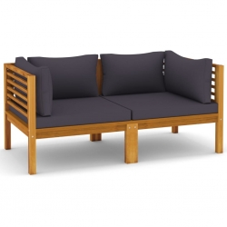 2-osobowa sofa ogrodowa z poduszkami, lite drewno akacjowe