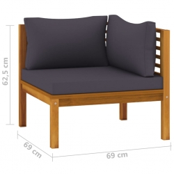 2-osobowa sofa ogrodowa z poduszkami, lite drewno akacjowe