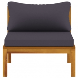 3-osobowa sofa ogrodowa z poduszkami, lite drewno akacjowe