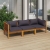 3-osobowa sofa ogrodowa z poduszkami, lite drewno akacjowe