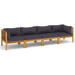 4-osobowa sofa ogrodowa z poduszkami, lite drewno akacjowe