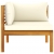 2-osobowa sofa ogrodowa, kremowe poduszki, drewno akacjowe