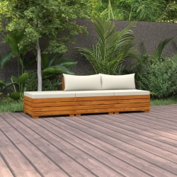3-cz. zestaw wypoczynkowy do ogrodu, z poduszkami, lita akacja