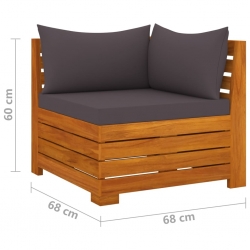 4-osobowa sofa ogrodowa z poduszkami, lite drewno akacjowe