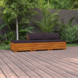 3-cz. zestaw wypoczynkowy do ogrodu, z poduszkami, lita akacja