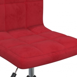 Obrotowe krzesło stołowe, winna czerwień, obite aksamitem