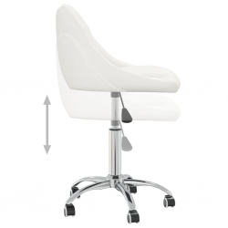 Obrotowe krzesła stołowe, 6 szt., białe, obite sztuczną skórą