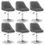 Obrotowe krzesła stołowe, 6 szt., ciemnoszare, aksamitne
