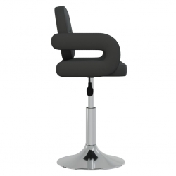 Obrotowe krzesła stołowe, 4 szt., czarne, sztuczna skóra