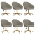 Obrotowe krzesła stołowe, 6 szt., jasnoszare, aksamitne