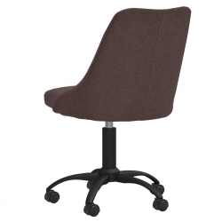 Obrotowe krzesła stołowe, 6 szt., ciemnobrązowe, obite tkaniną