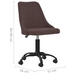 Obrotowe krzesła stołowe, 6 szt., ciemnobrązowe, obite tkaniną