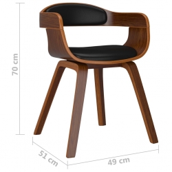 Krzesło stołowe, czarne, gięte drewno i sztuczna skóra