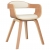 Krzesło stołowe, kremowe, gięte drewno i sztuczna skóra