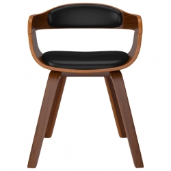 Krzesła stołowe, 6 szt., czarne, gięte drewno i sztuczna skóra