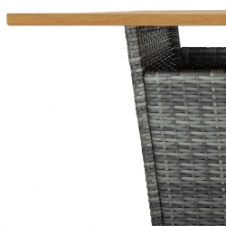 5-cz. zestaw mebli barowych z poduszkami, rattan PE, szary