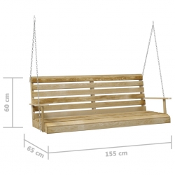 Huśtawka ogrodowa, impregnowane drewno sosnowe, 155x65x60 cm