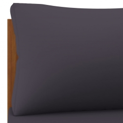 Moduł sofy narożnej z ciemnoszarą poduszką, drewno akacjowe