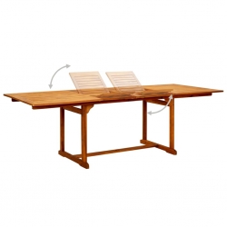 Ogrodowy stół jadalniany, (160-240)x100x75 cm, drewno akacjowe