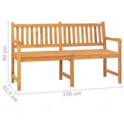 3-osobowa ławka ogrodowa ze stolikiem, 150 cm, drewno tekowe