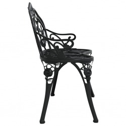 Ławka ogrodowa, 100 cm, odlew aluminium, czarna