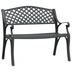 Ławka ogrodowa, 102 cm, odlew aluminium, czarna