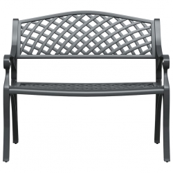Ławka ogrodowa, 102 cm, odlew aluminium, czarna