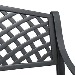 Ławka ogrodowa, 102 cm, odlew aluminium, czarna