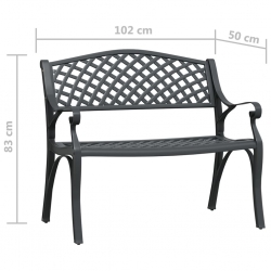 Ławka ogrodowa, 102 cm, odlew aluminium, czarna