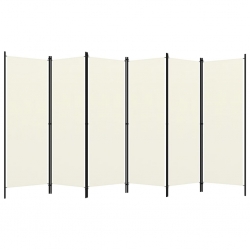 Parawan 6-panelowy, kremowy, 300 x 180 cm