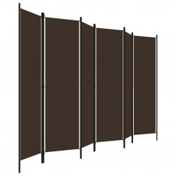 Parawan 6-panelowy, brązowy, 300 x 180 cm