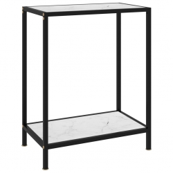Stolik konsolowy, biały, 60x35x75 cm, szkło hartowane