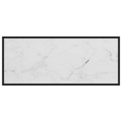 Stolik kawowy, szkło w kolorze biały marmur, 120x50x35 cm