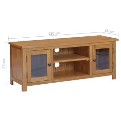 Szafka pod telewizor, 110x35x44 cm, lite drewno dębowe