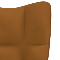 Fotel, brązowy, obity aksamitem