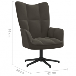 Fotel, ciemnoszary, obity aksamitem