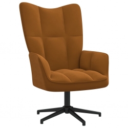 Fotel, brązowy, obity aksamitem