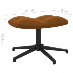 Fotel z podnóżkiem, brązowy, obity aksamitem