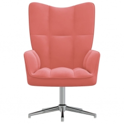 Fotel, różowy, obity aksamitem