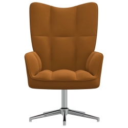 Fotel, brązowy, obity aksamitem