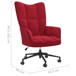 Fotel, winna czerwień, obity aksamitem