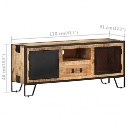 Szafka pod telewizor, 110x31x46 cm, surowe drewno mango