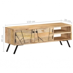Szafka pod telewizor, 110x30x40 cm, lite drewno mango