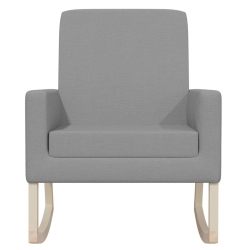 Fotel bujany, jasnoszary, tapicerowany tkaniną