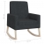 Fotel bujany, czarny, tapicerowany tkaniną