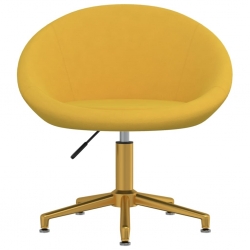 Krzesła stołowe, 2 szt., żółte, obite aksamitem
