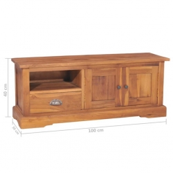 Szafka pod telewizor, 100x30x40 cm, lite drewno tekowe