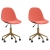 Obrotowe krzesła stołowe, 2 szt., różowe, obite aksamitem