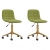 Obrotowe krzesła stołowe, 2 szt., jasnozielone, aksamitne